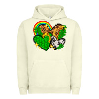 Pigment Pistachio St. Patrick's Day hearts with leopard Urban Hoodie - HowdyJamesFarm