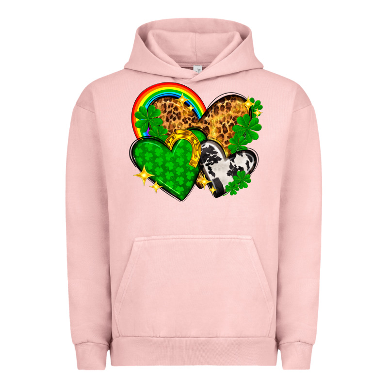St. Patrick's Day Hearts With Leopard Urban Hoodie by HowdyJamesFarm | Teevron