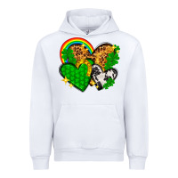 White St. Patrick's Day hearts with leopard Urban Hoodie - HowdyJamesFarm