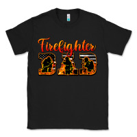 Black American Flag Firefighter Dad Classic Tee - LillyAllenDesigns