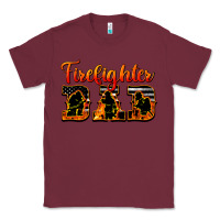 Burgundy American Flag Firefighter Dad Classic Tee - LillyAllenDesigns