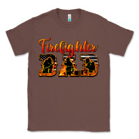 Chestnut American Flag Firefighter Dad Classic Tee - LillyAllenDesigns