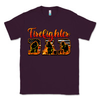 Plum American Flag Firefighter Dad Classic Tee - LillyAllenDesigns