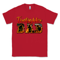 Red American Flag Firefighter Dad Classic Tee - LillyAllenDesigns