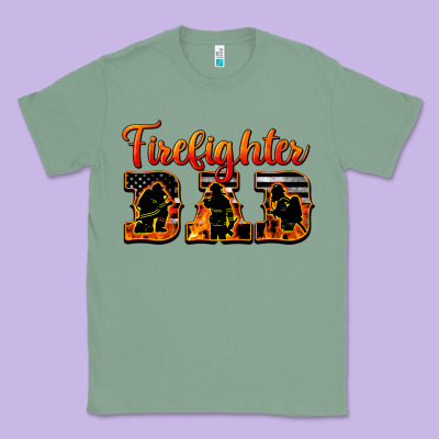 American Flag Firefighter Dad Classic Tee Designed By Lillyallendesigns