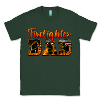 Sports Green American Flag Firefighter Dad Classic Tee - LillyAllenDesigns