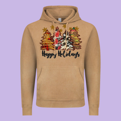 Happy Holidays Vintage Hoodie Designed By Jahusdesignshop