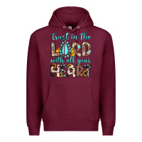 Burgundy trust in the lord with all your heart Premium Hoodie - JahusDesignShop