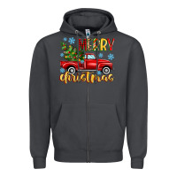 Smoke merry christmas truck Zipper Hoodie - MaliasSmallBusiness