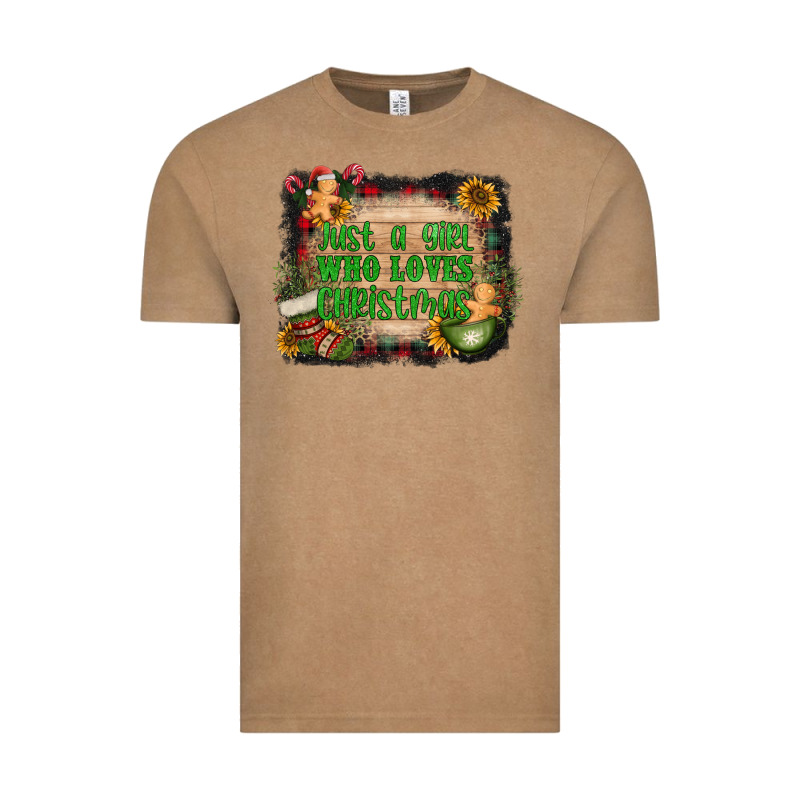 Just A Girl Who Loves Christmas Vintage Tee by AdoDesignShop | Teevron