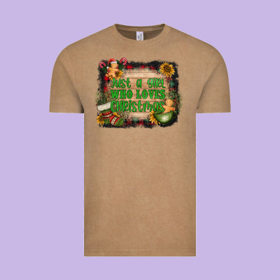 Just A Girl Who Loves Christmas Vintage Tee Designed By Adodesignshop