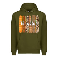 Army Green Thankful Brushstrokes Premium Hoodie - texasbilliewilder