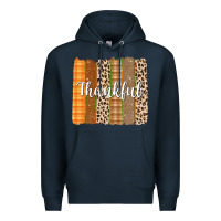 Navy Thankful Brushstrokes Premium Hoodie - texasbilliewilder