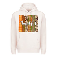 Pale Pink Thankful Brushstrokes Premium Hoodie - texasbilliewilder