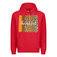 Red Thankful Brushstrokes Premium Hoodie - texasbilliewilder