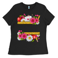 Black floral teacher Ladies Tee - texasbilliewilder