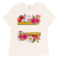 Bone floral teacher Ladies Tee - texasbilliewilder