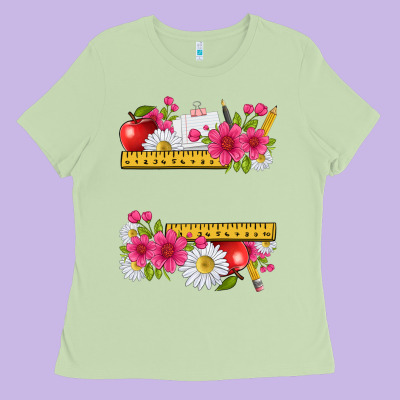 Floral Teacher Ladies Tee Designed By Texasbilliewilder