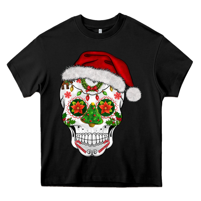 Sugar Skull  Christmas Heavy Core Tee by BarkalooDesign | Teevron
