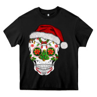 Black sugar skull  christmas Heavy Core Tee - BarkalooDesign
