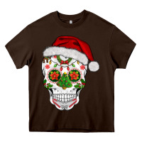 Chocolate Brown sugar skull  christmas Heavy Core Tee - BarkalooDesign