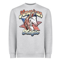 Heather Grey American magic Heavyweight Sweatshirt - NancyCooperArtShop