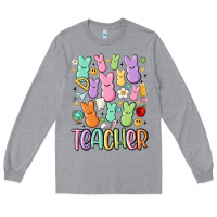 Heather Grey teacher bunny's Long Sleeve Tee - MaliasSmallBusiness