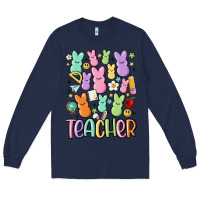 Navy teacher bunny's Long Sleeve Tee - MaliasSmallBusiness