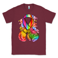 Burgundy all color ribbon with boxing gloves Classic Tee - NancyCooperArtShop