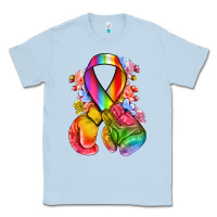 Dusty Blue all color ribbon with boxing gloves Classic Tee - NancyCooperArtShop