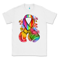 White all color ribbon with boxing gloves Classic Tee - NancyCooperArtShop