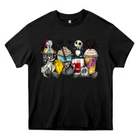 Black cartoon characters coffee cups Heavy Core Tee - Zillion Design Studio