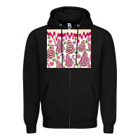 Black pink christmas tree cakes Zipper Hoodie - MaliasSmallBusiness