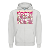 Dove Grey pink christmas tree cakes Zipper Hoodie - MaliasSmallBusiness