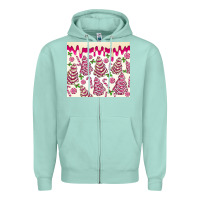 Seafoam pink christmas tree cakes Zipper Hoodie - MaliasSmallBusiness