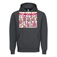 Smoke pink christmas tree cakes Zipper Hoodie - MaliasSmallBusiness