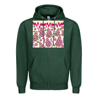 Sports Green pink christmas tree cakes Zipper Hoodie - MaliasSmallBusiness