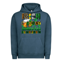 Pigment Midnight Navy Irish today hungover tomorrow Urban Hoodie - CowGirlArtShop