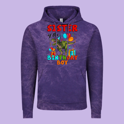 Sister Of The Birthday Boy T Rex Vintage Hoodie Designed By Artiststas
