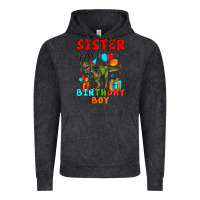 Vintage Black sister of the birthday boy t rex Vintage Hoodie - Artiststas