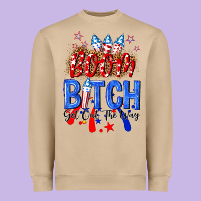 Boom Bitch Get Out The Way Heavyweight Sweatshirt Designed By Nancycooperartshop