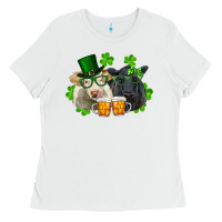 White st. patrick's day charolais and black angus cows Ladies Tee - RanaPortraitStore