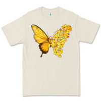 Bone flowers and childhood cancer ribbon butterfly Premium Tee - texasbilliewilder