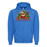 True Royal merry christmas reindeer Zipper Hoodie - MaliasSmallBusiness
