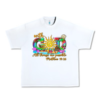 White with god all things are possible summer Urban Heavy Tee - AdoDesignShop