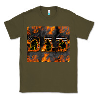 Army Green American Firefighter Dad Classic Tee - LillyAllenDesigns