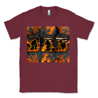 Burgundy American Firefighter Dad Classic Tee - LillyAllenDesigns