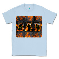 Dusty Blue American Firefighter Dad Classic Tee - LillyAllenDesigns