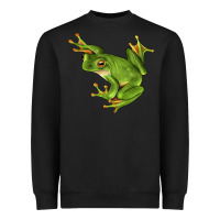 Black White Lipped Tree Frog Illustrations Heavyweight Sweatshirt - LillyAllenDesigns