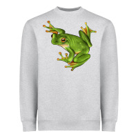 Heather Grey White Lipped Tree Frog Illustrations Heavyweight Sweatshirt - LillyAllenDesigns